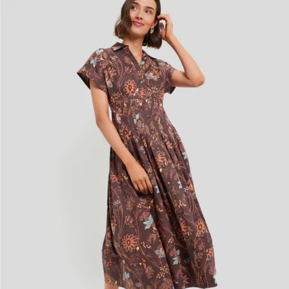 Cara Cara Burgundy Floral Midi Dress